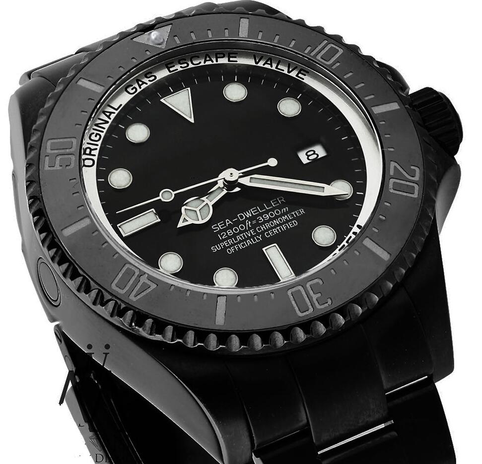 

Luxury Top Quality Sea-Dweller 116660 Ceramic Bezel Sapphire Glass Automatic Machinery Mens Wrist Watch 44mm Mens Watches, Black