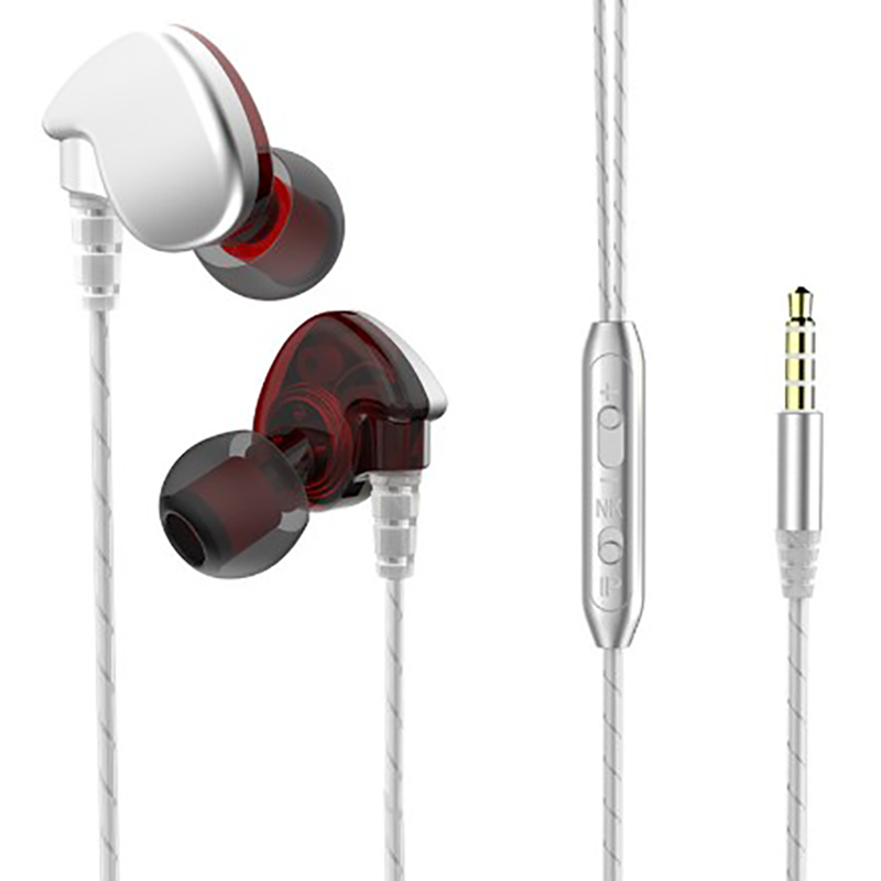 

New style intelligence wired control with mic bass stereo denoise waterproof sport music oxygen free copper wire&silicone ear riser earphone