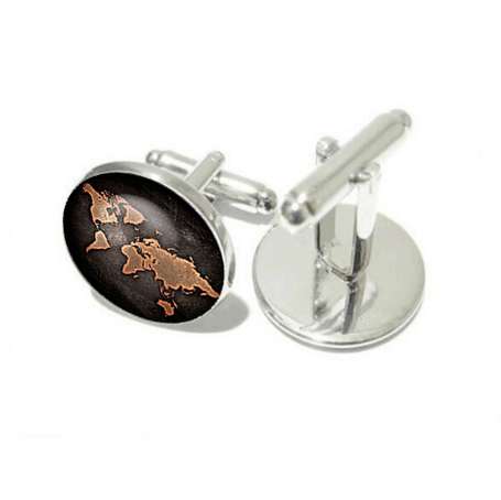 SUTEYI Trendy World Map Cufflinks Silver Plated Art Picture Cuff links Handmade Men Accessories Vintage Glass Dome Jewelry-image-421231283