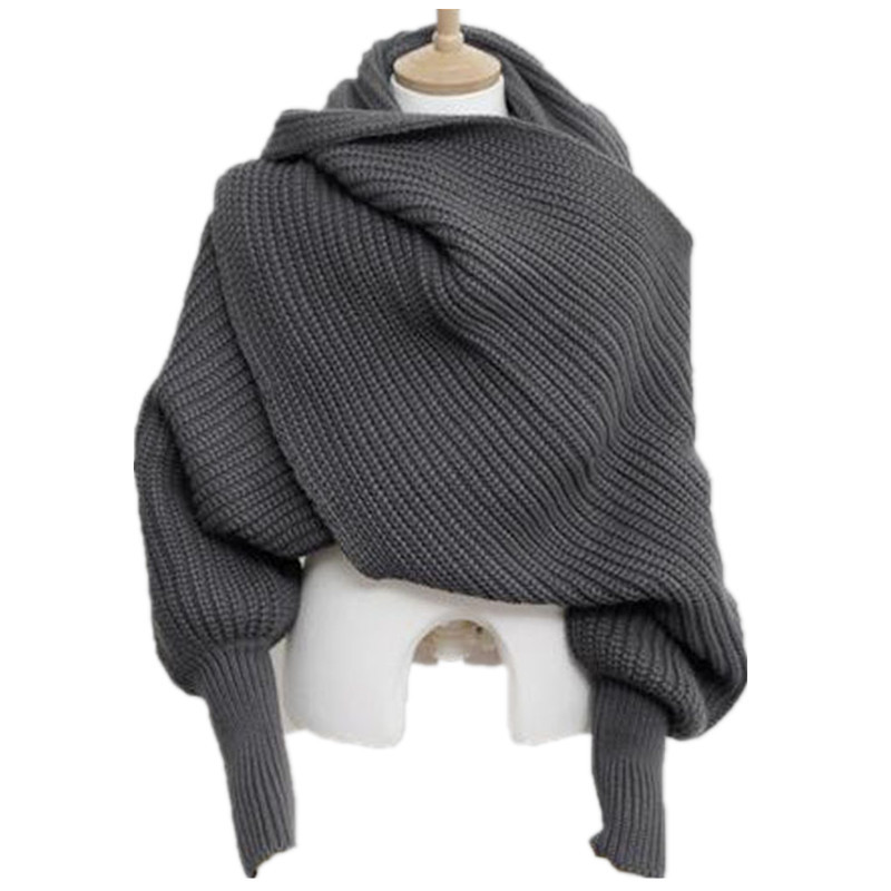Col coréen tricoté foulard collier unisexe hiver chaud manches longues poncho foulards pour femmes tricot châles armes volantes efforts de pulls