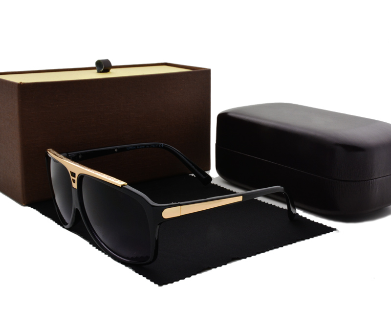 

Top quality evidence Fashion sunglasses retro vintage women men brand designer shiny frame with Retail box and case