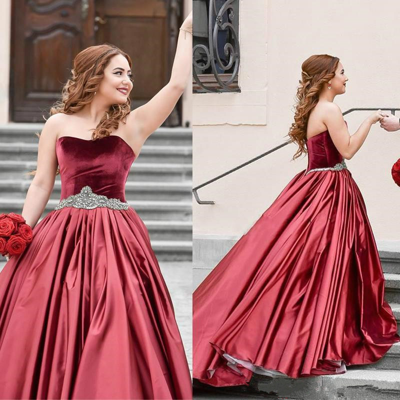 red velvet gown for wedding