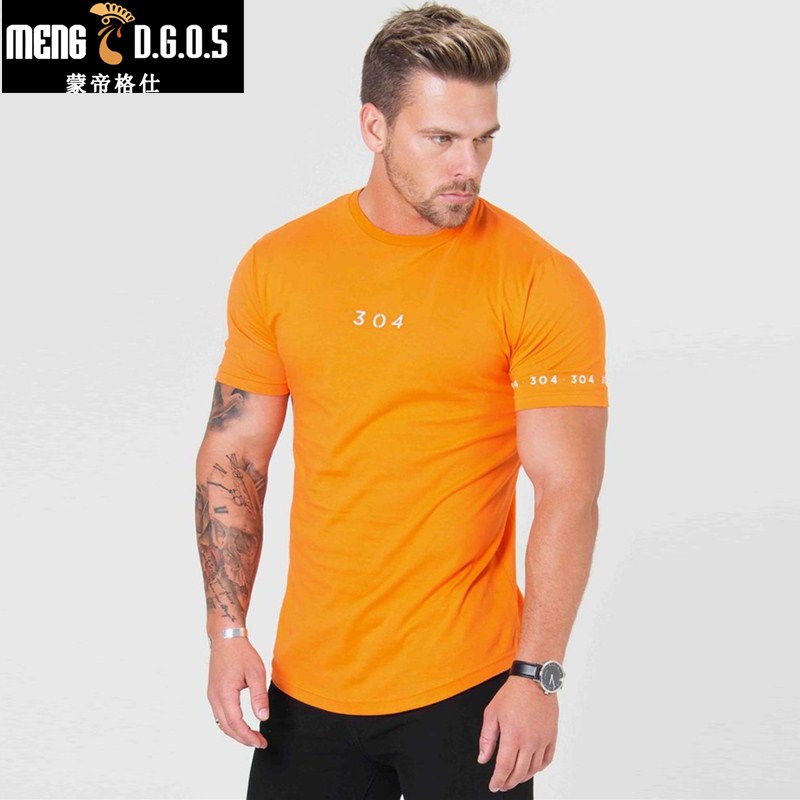 

2018 Summer New Mens Gyms T shirt Crossfit Fitness Bodybuilding Letter Printed Male Short Cotton Clothing Brand Tee Tops 3 Color, Black