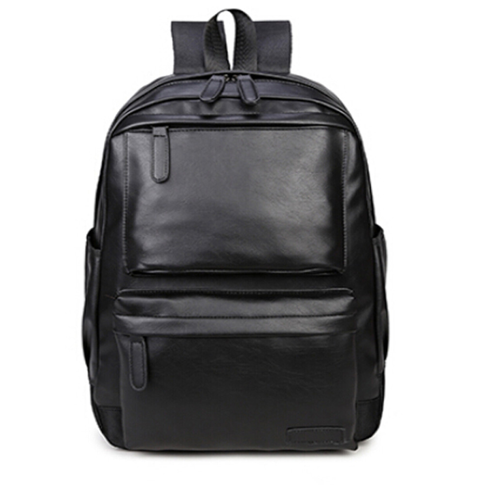 

2021 Men Women Vintage Leather Backpack Travel Rucksack Shoulder School Bag For Teenagers High Quality masculina*10, Black