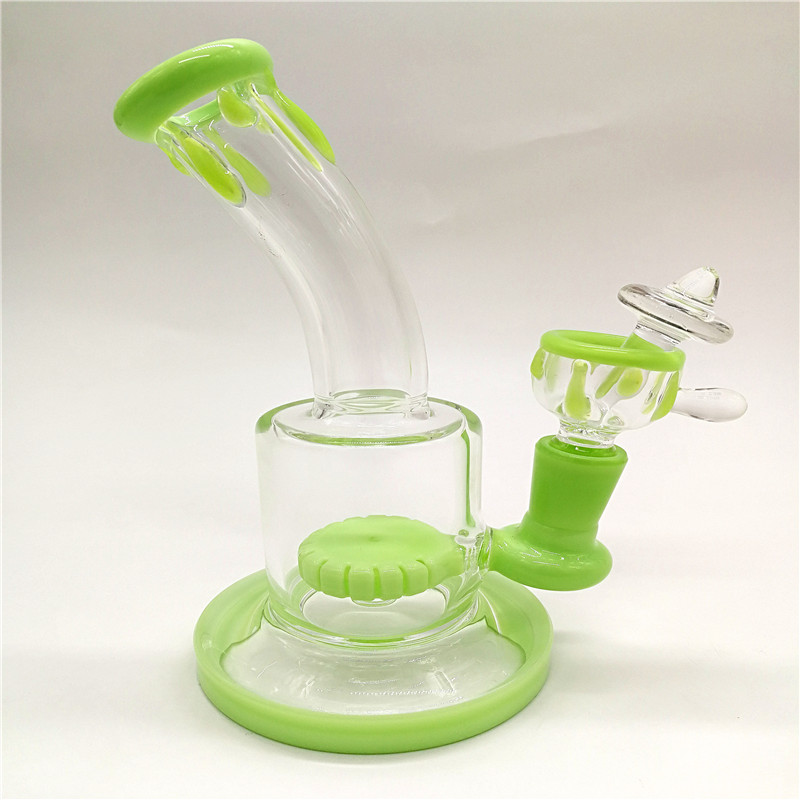 

2018 New Mini 7 Inch Heady Glass Bong Water Pipe Oil Rigs With Glass Banger Glass Carb Cap And Bowl Free Shipping