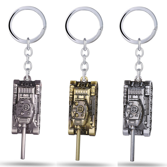 

3 Colors 3D World of Tanks Key chain Metal Key Rings For Gift Chaveiro Car Keychain Jewelry Game Key Holder Souvenir