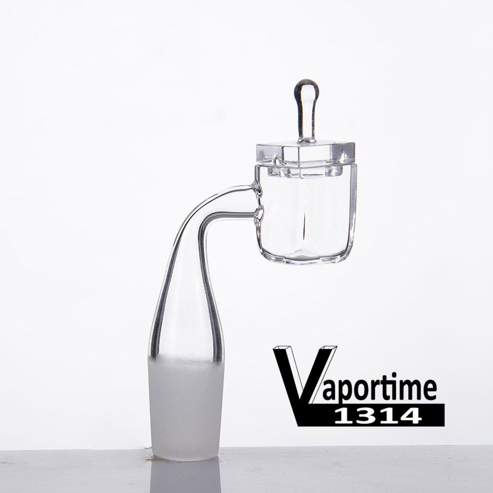 

Sugar Cube Bowl Quartz Banger Nail + Square Carb Cap 100% Quartz 10mm 14mm 18mm Female Male Domeless Nails Dab Rig 389