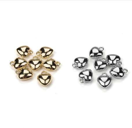 

100pcs/lot 1.15*1.4cm CCB Material Gold Rhodium Heart End Beads Jewelry Findings For DIY Bracelet Necklace Jewelry Making