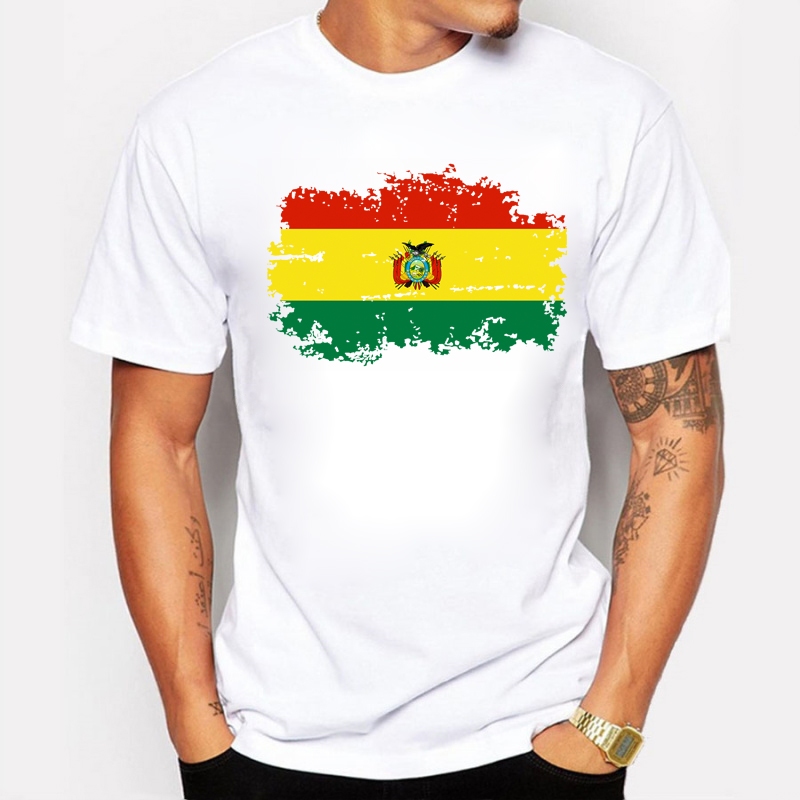 

Bolivia Flag Men T shirt Fashion Short Sleeve Brand Design Nostalgia T-shirts Hip hop Bolivia Tops Tees