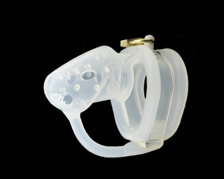 

Doctor Mona Lisa - Male Soft Silicone Chastity Cage White & Black Device Belt with Barbed Spikes In Its Cage 3 Ring Sizes Bondage SM Toys