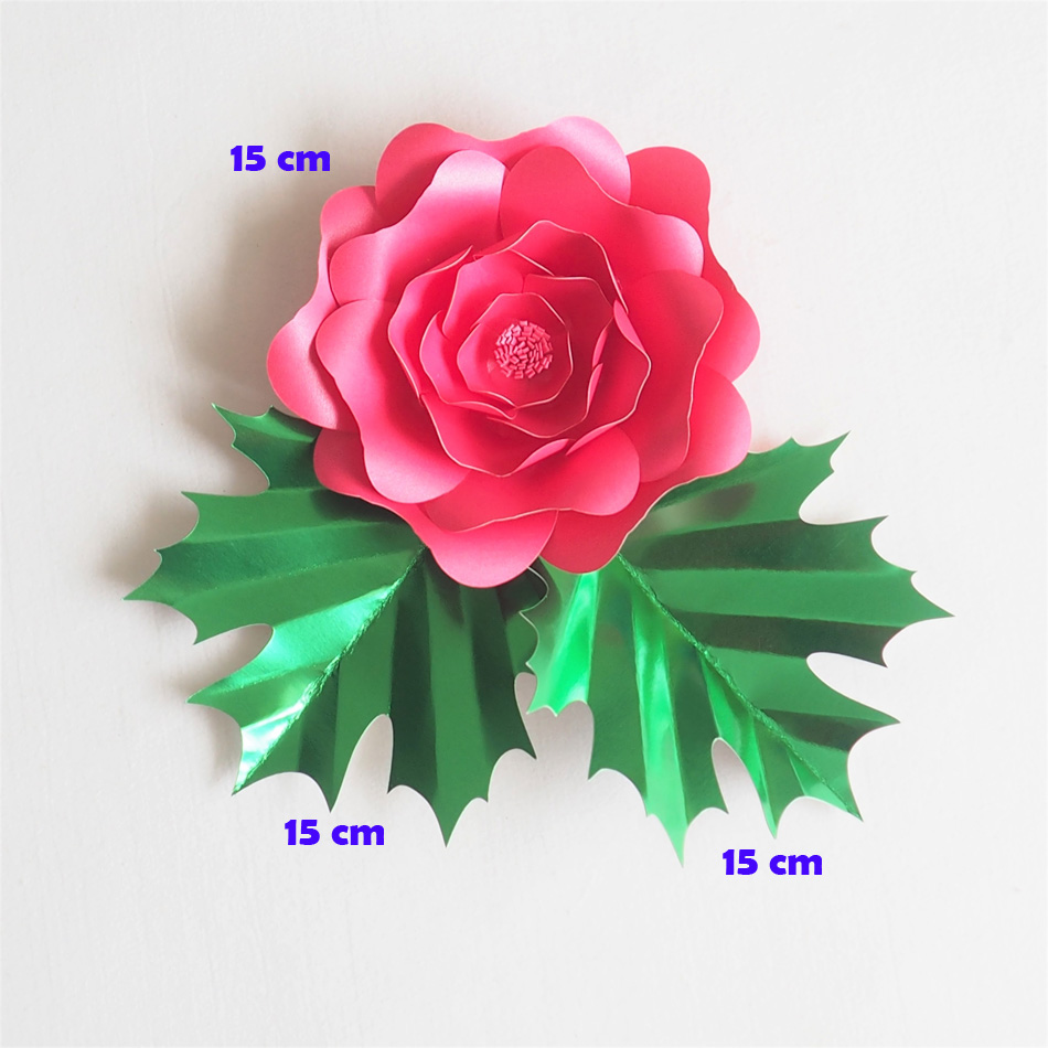 

Artificial Flowers 15CM + Leaves 15CM Fleurs Artificielles Backdrop DIY Giant Paper Flowers Wedding Party Decorations Home Decor Baby Shower
