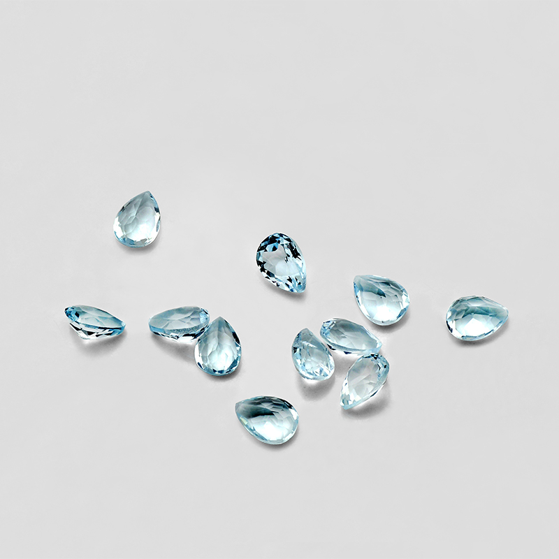

20pcs Pear 3*5mm 4*6mm 5*7mm High Quality Eye Clear Good Brilliant Cut 100% Natural Sky Blue Topaz Loose Gemstones For Gold & Silver Jewelry