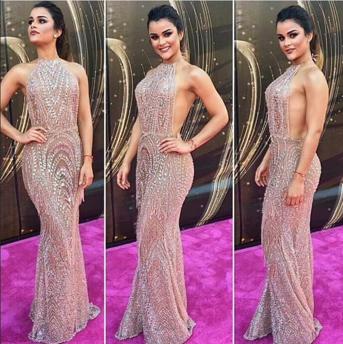 

Evening dress Yousef aljasmi Kim kardashian Sleeveles Halte Crystal Tassels Long dress Almoda gianninaazar ZuhLair murad Ziadnakad, Same with picture