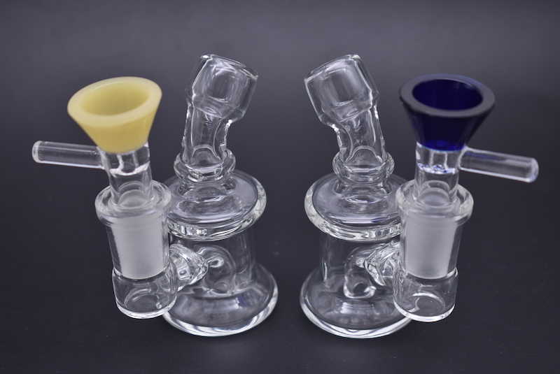 

Top quality Thick Dab Rig Nano Bubbler 3 Inch Oil Rig Heady Glass Dab Rigs 14mm Smoking Water Pipe mini Recycler Bong 2pcs