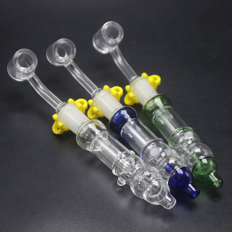 Glass_Shop_420 CSYC NC015 Colorful 10mm 14mm Smoking Straw Pipes 45 degree Quartz Banger Oil Rig Concentrate Dab Rigs Spoon Glass Bong-image-415758052
