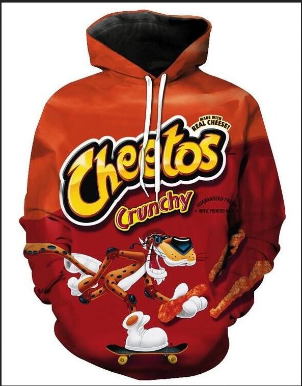 

New Fashion Couples Men Women Unisex HD Cheetos Funny 3D Print Hoodies Sweatshirt Jacket Pullover Tops CLM029, Multicolor