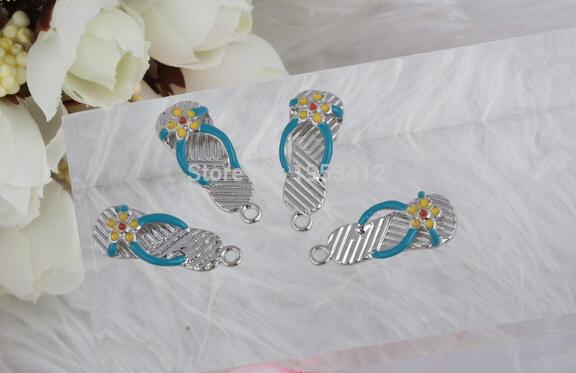 

Enamel Flip Flops Slippers Sandals Charms Pendant Vintage Silver For Jewelry Findings Making Bracelets Crafts Accessories Handcraft NEsanda