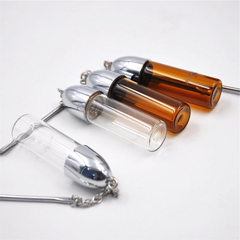 

Snorting Bottle Empty Snuff Glass Metal With Bullet Snorter Spoon Container Storage Dispenser Pill Case 56mm Wkule