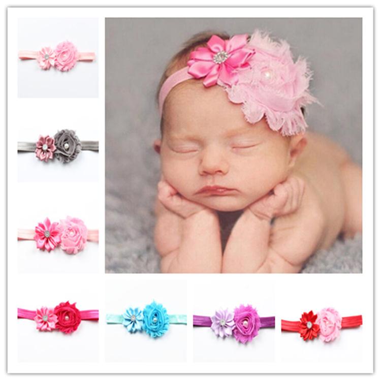 

Baby Flower Head Bands newborn Crystal Tiara hairband Baby Photography Props Headwear adjustable lovely Hair Accessories, Multi-color