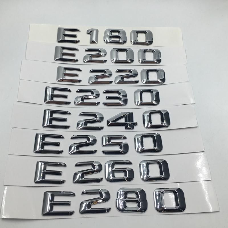 CHROME BENZ E250 REAR TRUNK LETTERS BADGE EMBLEM FOR MERCEDES BENZ E-CLASS