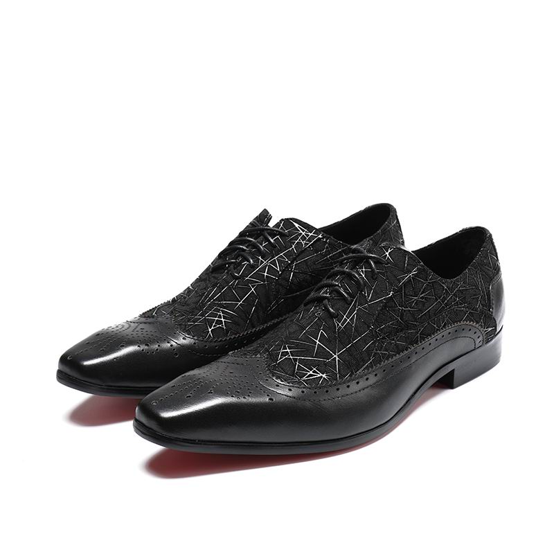 

Hot Selling Black Men Dress Shoes Fashion Square Toe Lace Up Show Shoes Man Brogue Carved Party Leather Shoes Size 38-46 Office Career SL003