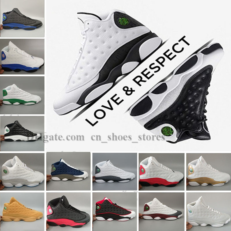 2018 mode 13 OLIVE Chaussures de basket-ball Noir / Gym Rouge-Lumière Olive-Blanc Hommes Basketball Sneaker Haute Qualité 13 s Sports de Plein Ai