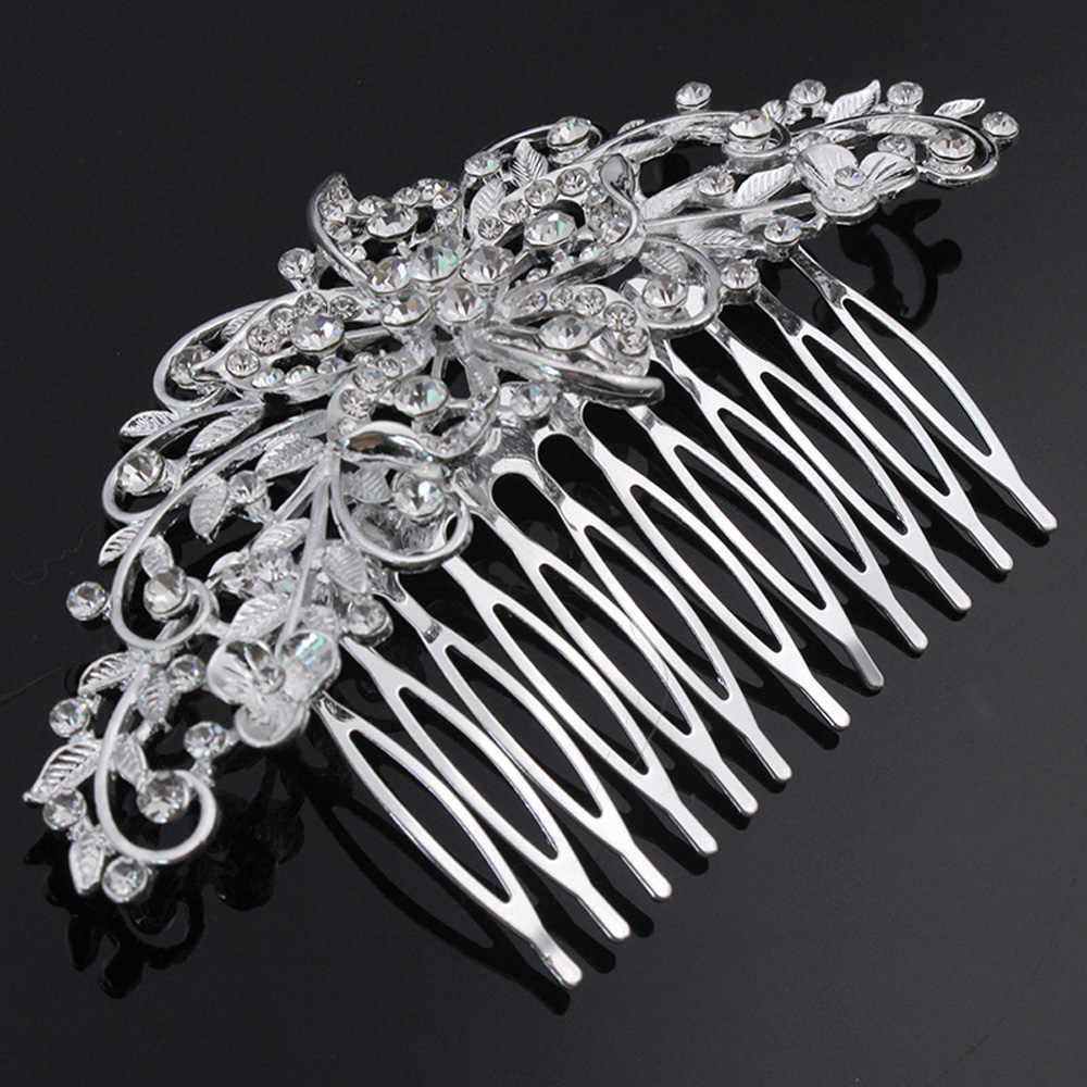 special offer promotion hairpins feis wholesale fashion crystal big flower and small leaf hair decoration pins bride wedding accessory