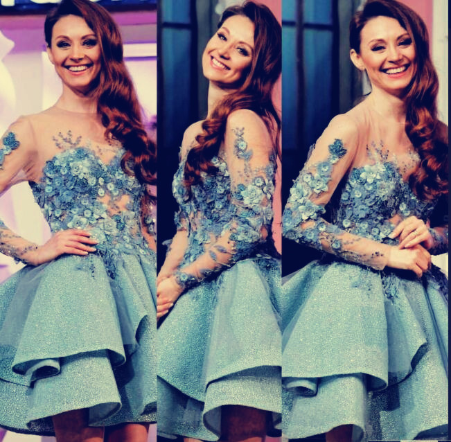 

Evening dress Yousef aljasmi Kim kardashian Long sleeve Lace Appliqued Ruched Mini Myriam Almoda gianninaazar ZuhLair murad Ziadnakad, Same with picture