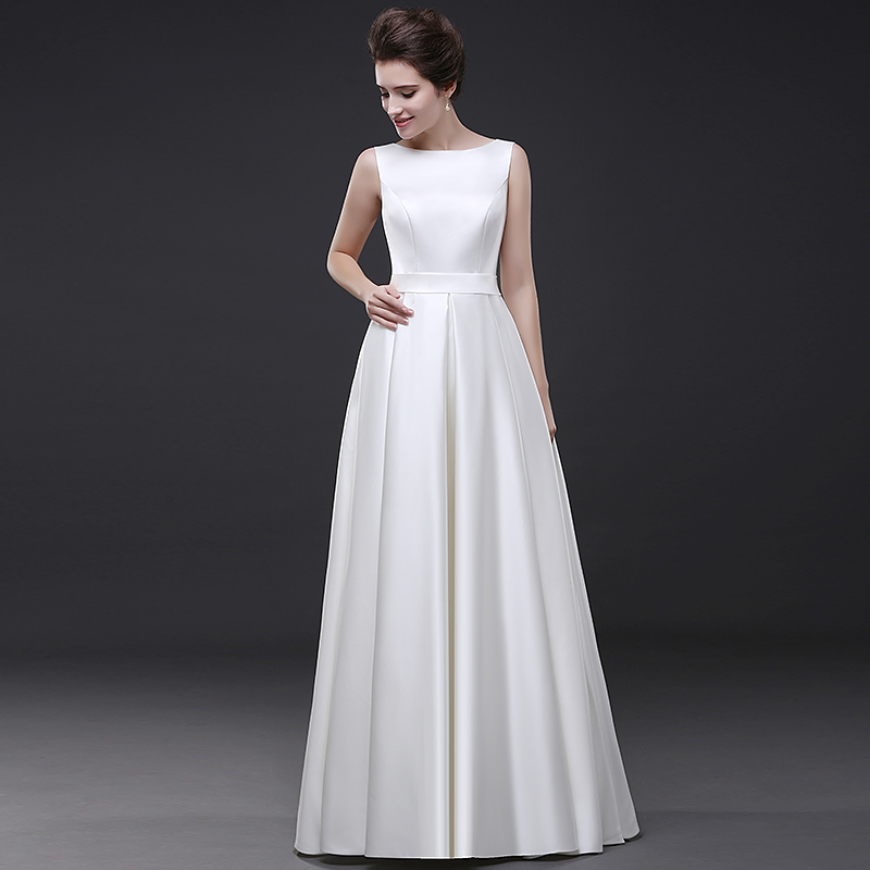 

Beach Wedding Dresses 2018 Vestido Noiva Simple White A-Line Party Bridal Gowns