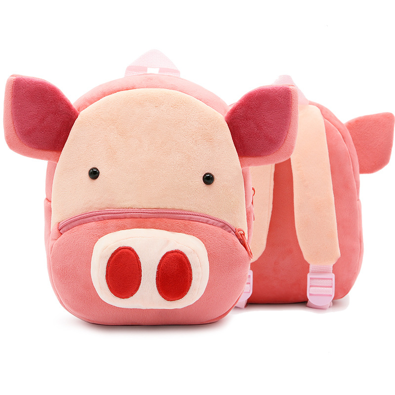 

Cartoon Kids School Bag Cute High Quality Animal Pink Pig Backpack For Kindergarten Baby Mini Schoolbag Boys Girls Student Gift, As picture