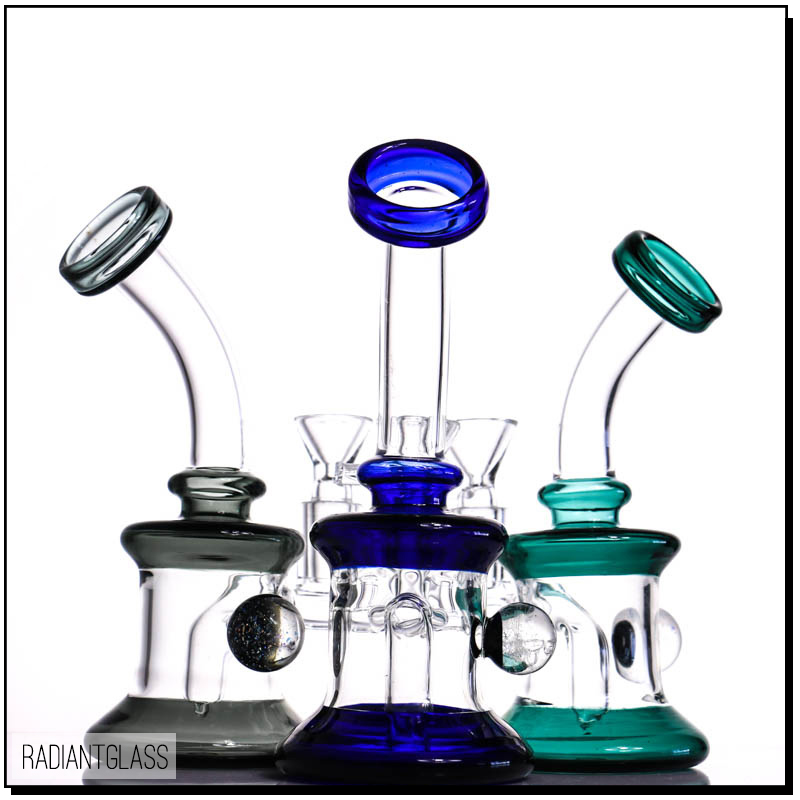 

Hookahs 6.7 inches mini bong Water Pipes builtin perc blue grey green Heady Pipe wax Oil Rigs small bubbler