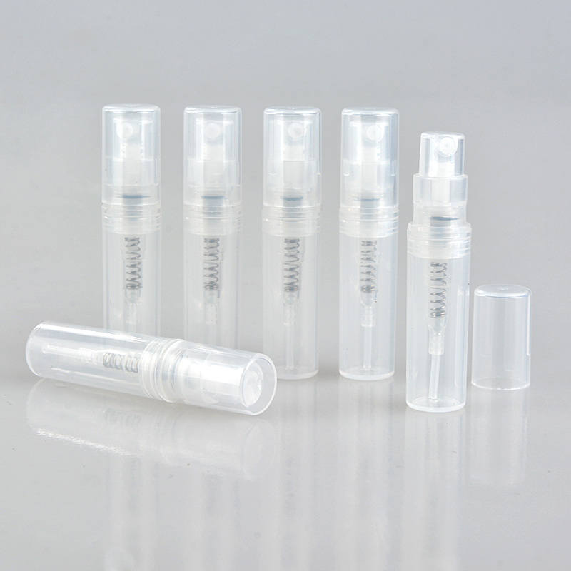 

50PCS/lot Empty 2ml 3ML 4ML 5ML mini plastic spray perfume bottle, small promotion sample perfume atomizer