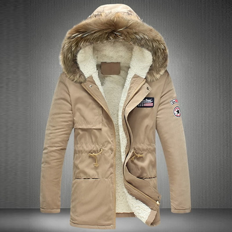 New Men Winter Jacket Fashion Fleece Lined Outerwear Coat Fuax Fur Hooded Jacket Drop shipping S-5XL S18101802