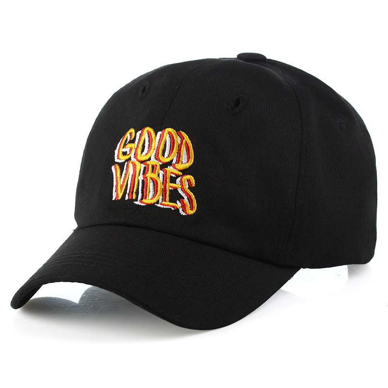 2018 nouveaux hommes femmes Bonne Vibes Papa Chapeau Brodé Casquette De Baseball 100% Coton Casquette Marque Os De Mode Chapeaux