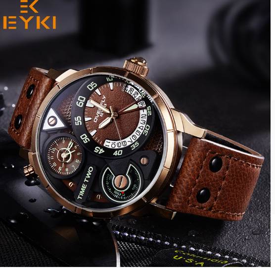 

EYKI Men army sport luminous Quartz Wristwatch Male Clock Black Watchband Man waterproof Watch relogio masculino hot sale, Other