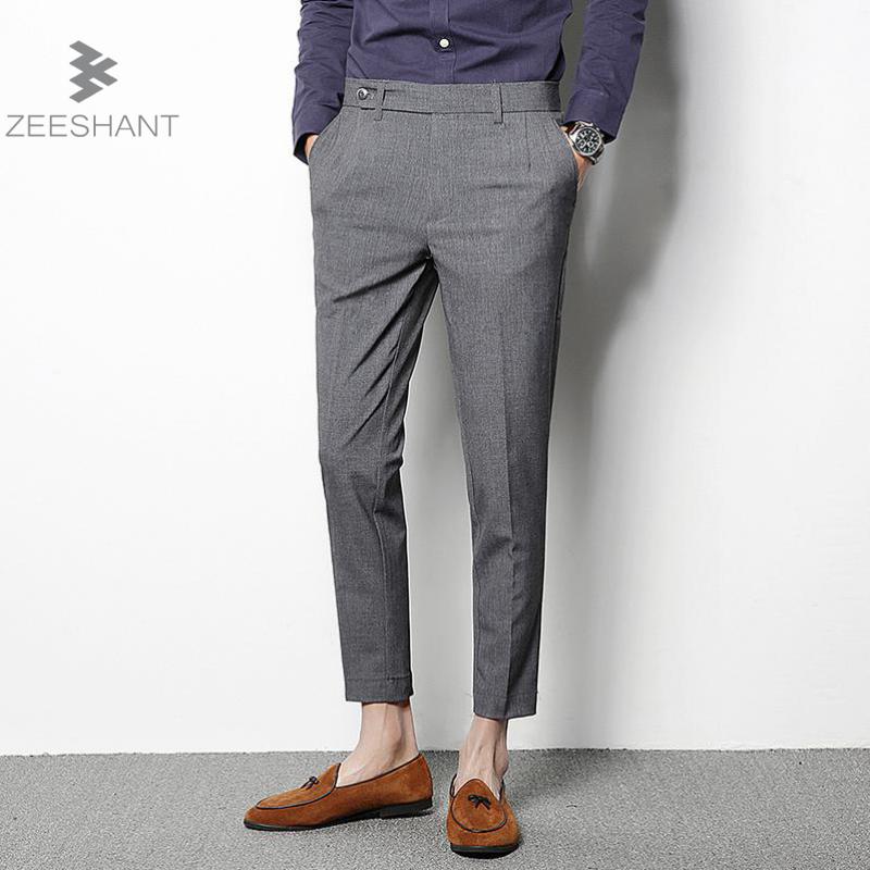 

Man Business Pants Men's Suit Pants Thin Line Dress Men Slim Design Classical Work For Male 2017 Summer Autumn, Business pants grey