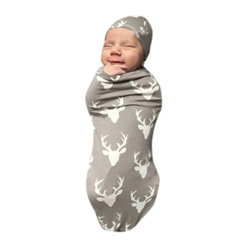 

Wholesale- Newborn Baby Swaddle Blanket Sleeping Bag Sleep Sack Deer Print Stroller Wrap Drop Shipping#Z30