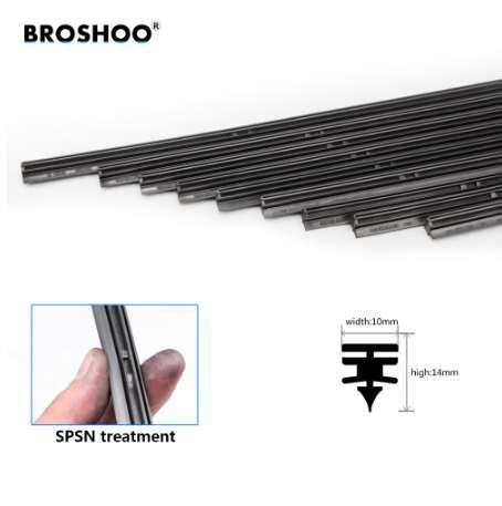 

BROSHOO Car Wiper blade Strips 14" 16" 17" 18" 19" 20" 21" 22" 24" 26" Insert Natural rubber refill Strip 10mm