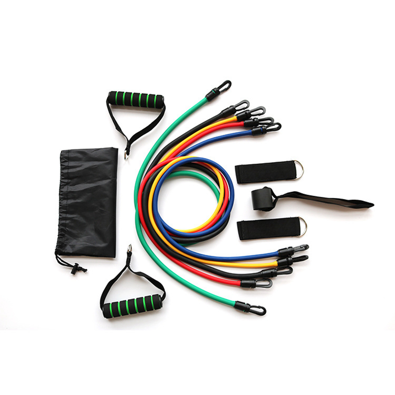 

11Pcs in 1 Set Fitness Resistance Bands Exercise Tubes Practical Elastic Training Rope Yoga Pull Rope Pilates Workout Cordages DHL free, Mix color