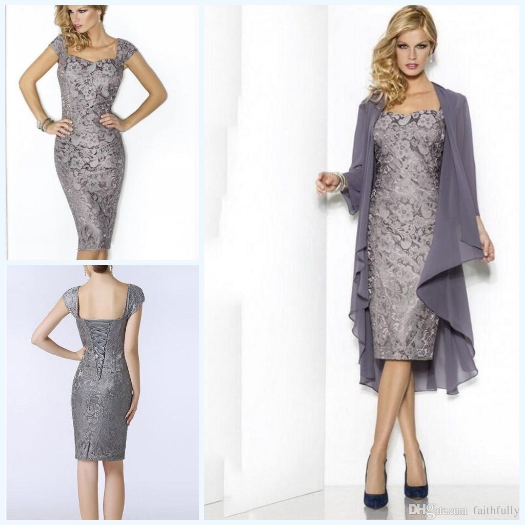 silver grey dress and jacket
