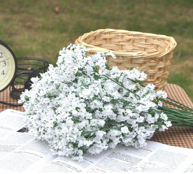 

New Arrival Fabric Gypsophila Baby Breath Artificial Silk Flowers For Home Living Wedding Decoration (100Pcs/Lot)