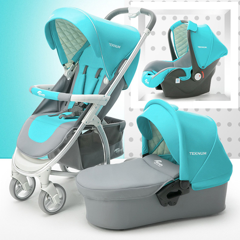 

luxury Baby Stroller 3 in 1 High Landscape Pram travel foldable pushchair&Car Seat