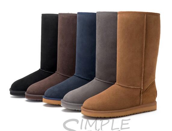 

Classic Gooses Winter Women Popular Cow Split Genuine Leather Fashion Boots Half Boot Fashion Women Knee Snow Boots US4-US14, Beige