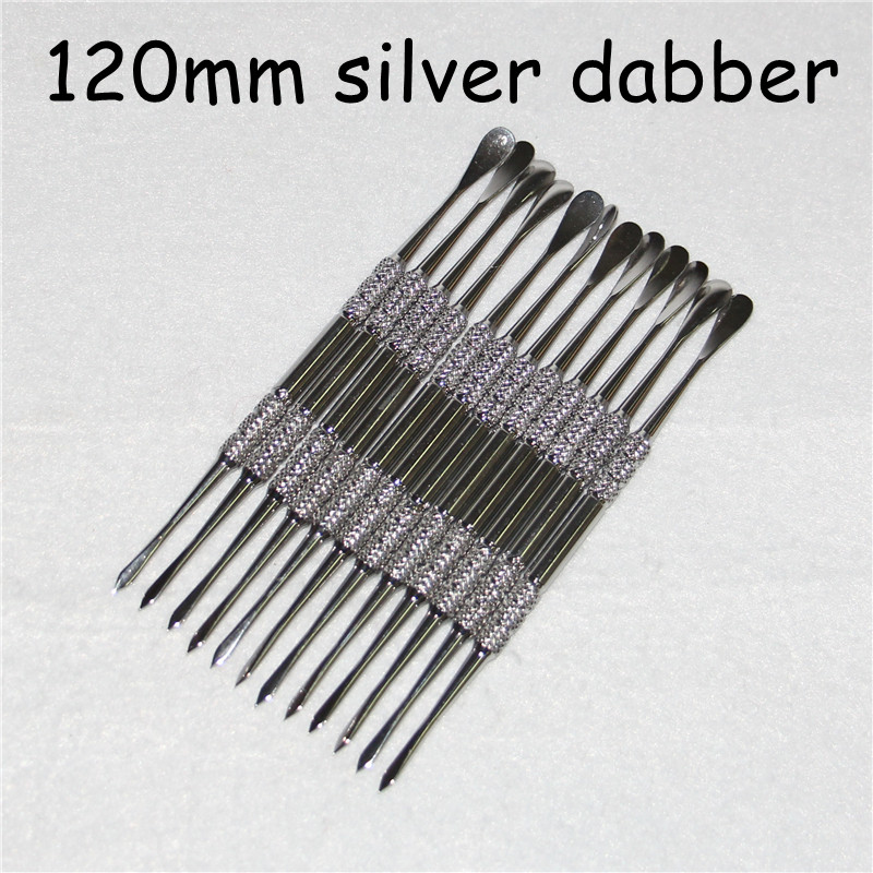 

Wax dabber tools wax atomizer silver gold color 120mm dab jar tool dry herb vaporizer for mat container vape free DHL