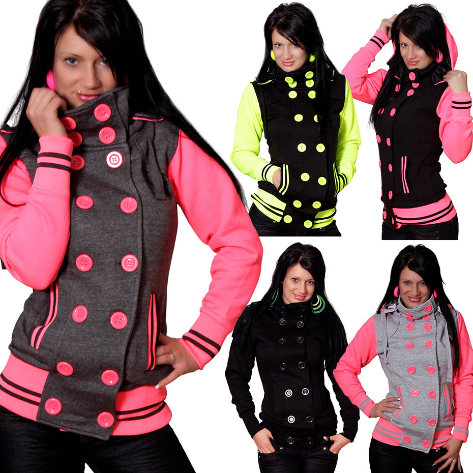 

Hot Sell Women Sweatshirt Autumn Winter Long Sleeve Hooded Sweatshirts Woman Clothes Casual Double-breasted Warm Solid Hoodies, Black