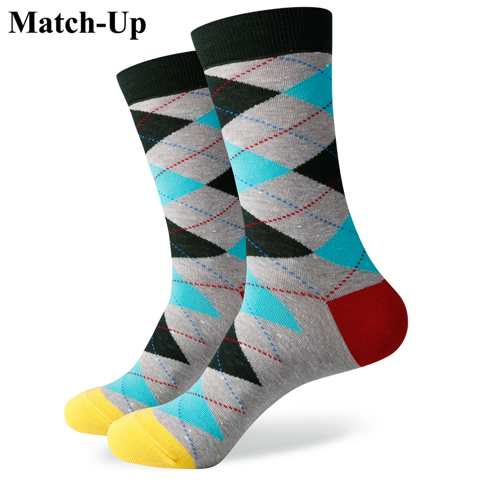 

new men colorful combed cotton socks diamond styles geometric socks us size 7 512 337