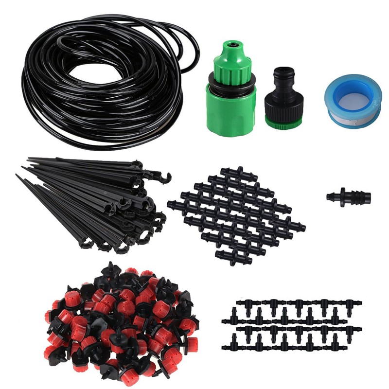 

25m Micro-sprinklers Spray Water Cooling Moisturizer Water Irrigation Automatic watering Kit Set Drip Irrigation Garden Watering, As pic