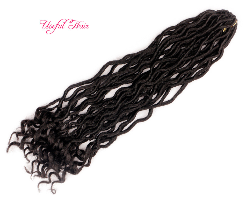 

WHOELSALE HAIR DREADLOCS Synthetic braiding hair goddess locs Faux Locs Curly Crochet Hair 18 inch Crochet BRAIDS MARLEY TWIST BLACK WOMEN, 1b+burgundy