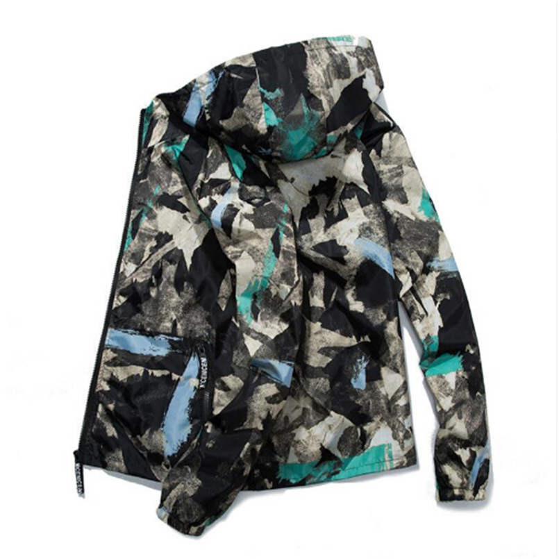 2018 New Men Jacket Fashion Spring Men Camouflage Jackets Casual Mens Coat Men's Hooded Zipper Strrtwear Coats Plus Size 4XL