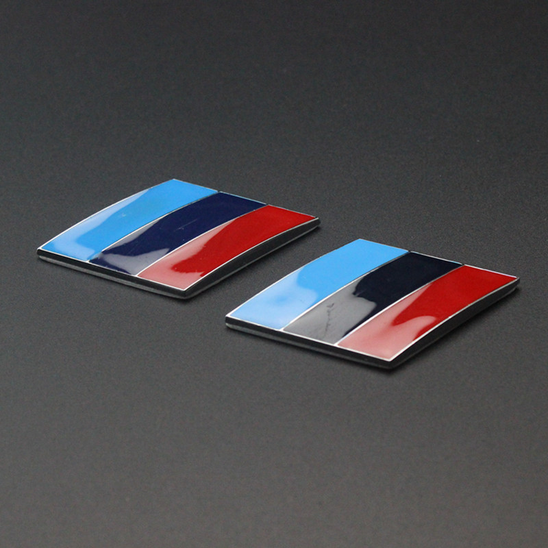 

2pcs M stripe Creative sticker car interior sticker for BMW E92 E36 E39 E46 E90 E60 E30 E70 1 3 5 7Series Car styling, Sky blue